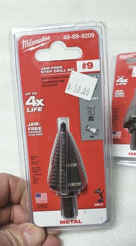 3 Pcs. Milwaukee 48-89-9209 #9 Step Drill Bit 7/8" ~ 1-1/8" Jam-Free & 4x Life - Picture 5 of 6