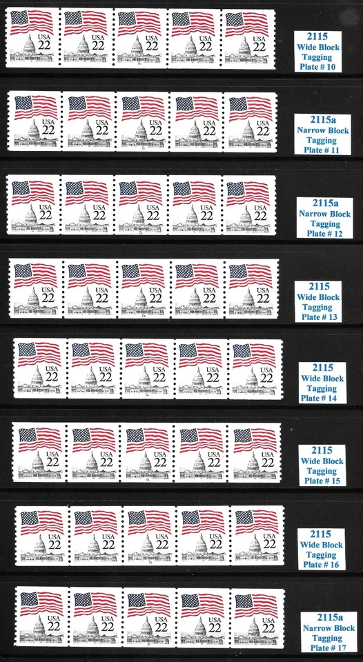 Scott #2115-2115a 22c Capital PNC5s, Complete Set of 22, VF+QUALITY!-Cat-$120.75 - Image 2 of 3