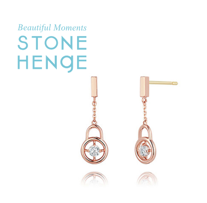 関税込★STONE HENgE★14K Rose Gold New LuckyU B0039 Earrings StoneHenge Stone Henge 14k Rose Gold Earrings Jewelry P1319