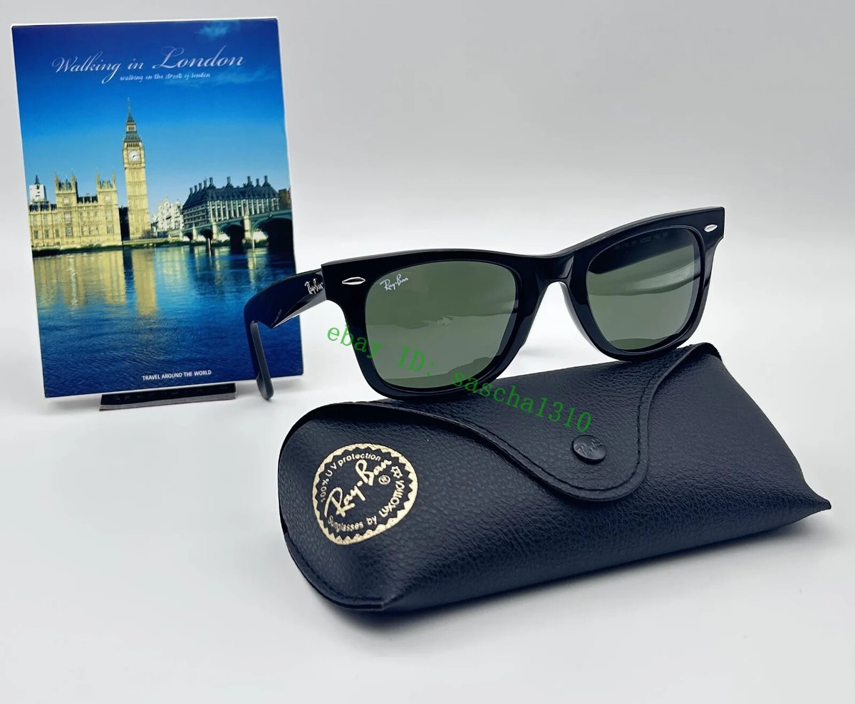 Ray-Ban RB2140F Wayfarer ブラック/ブルー ケース付き レイバン公式ストア】 Ray-Ban® ORIGINAL WAYFARER CLASSIC
