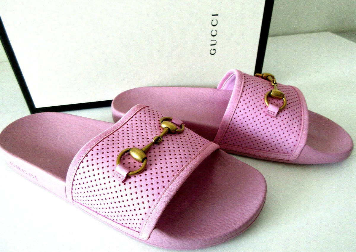 Gucci Women's Pursuit Pink slides G 39, US NEW AND AUTHENTIC