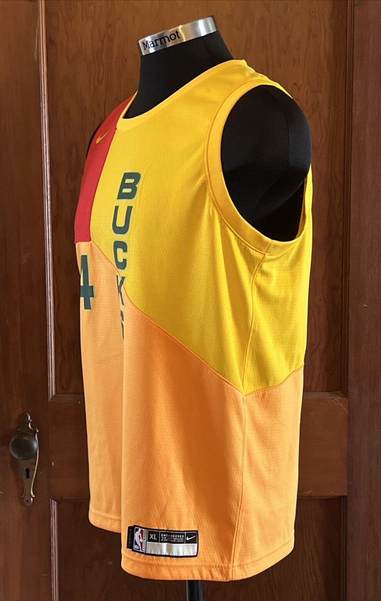 Men's Nike Giannis Antetokounmpo Yellow Milwaukee Bucks City Edition Swingman Jersey