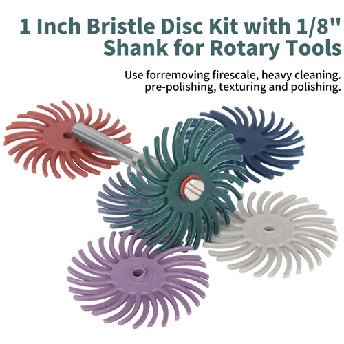 76Pcs 1" Radial Bristle Disc Kit with 2.35mm/3mm Shank for Rotary Tools 80-2500# - Picture 4 of 10