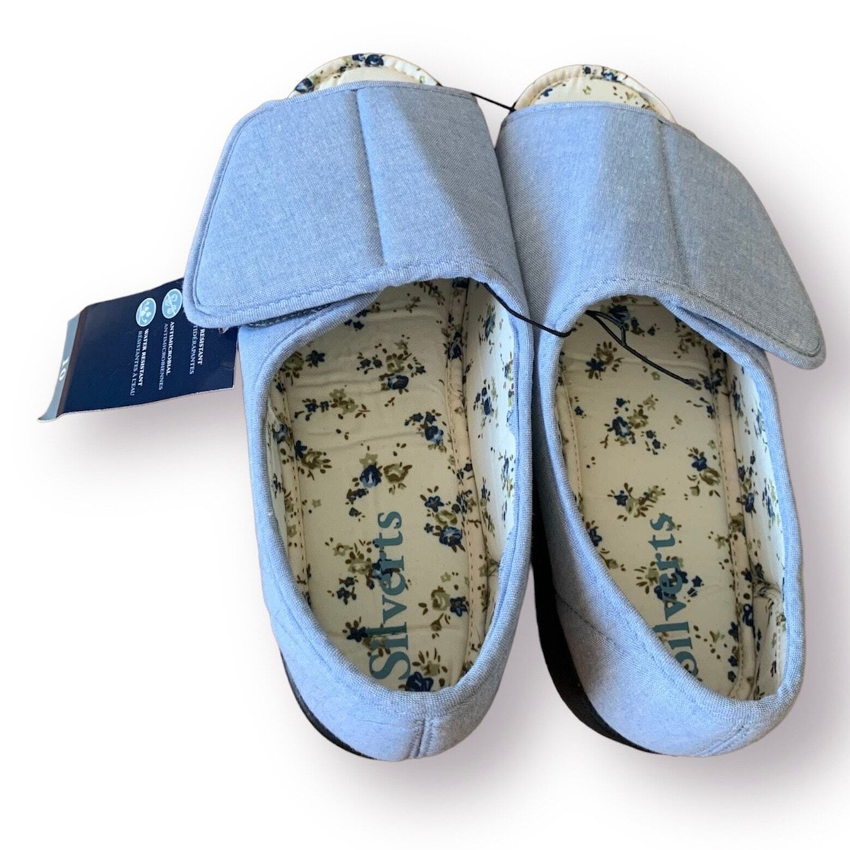Silverts Adaptive Slip Resistant Slippers Shoes Blue Womens  display picture 1