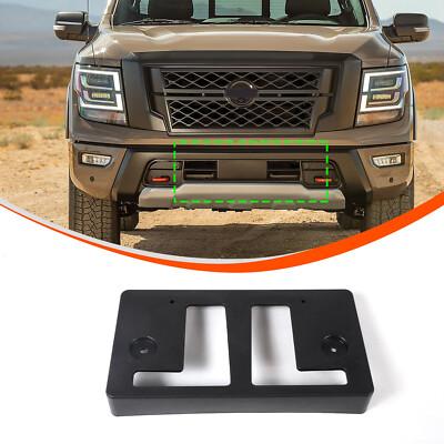 ABS Black Front License Plate Bottom Holder Bracket For Nissan Titan 2016-19 US