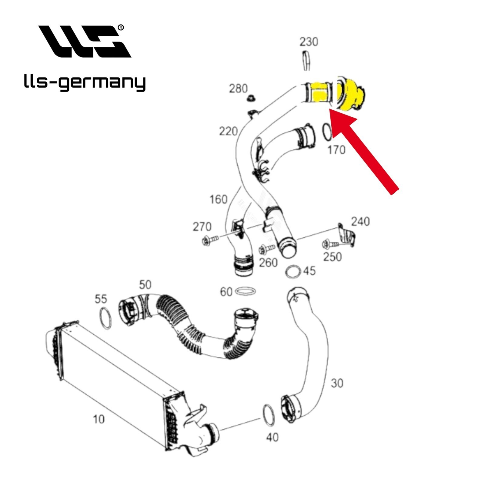 Turbo Hose Charge Air Hose For MERCEDES A-Class 160 CDI 180 CDI A6070900300