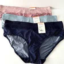 NEW Warner's 3 Pairs Hipster No Muffin Top Panties 3XL/10 Multi-Color 5609J NWT