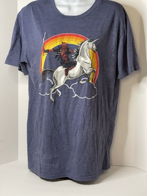 deadpool riding a unicorn t shirt