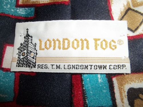 LONDON FOG Neck Tie with GEO ART DESIGN.Made in The U.S.A Silk Material - Picture 2 of 3