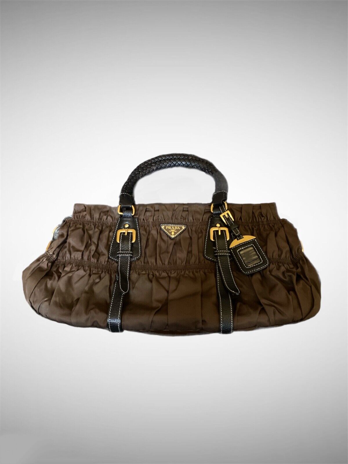 Prada Vintage Tessuto & Spazzolato Shoulder Bag - ShopStyle