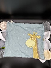 Demdaco Baby Lovey Giraffe Squeaks Crinkle Security Blanket 11x16 Teether Sherpa