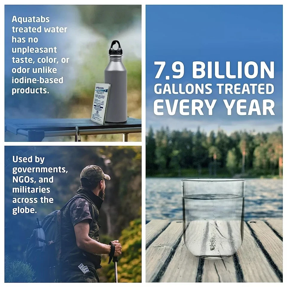 Aquatabs 49mg Water Purification Tablets Germicidal Solution 50 & 100 Pack - Image 3 of 4