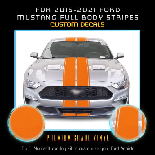 For 2015-2021 Mustang Full Body Rally Racing Stripes Graphic Decal - Matte Vinyl - Picture 16 of 23