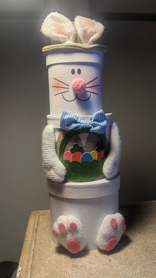 Festive Easter Bunny Rabbit Nesting Stacking Box Decor for Easter - Image 2 of 4