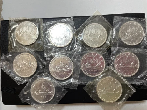 Ten Canada 80% Silver Proof Like Silver Dollars