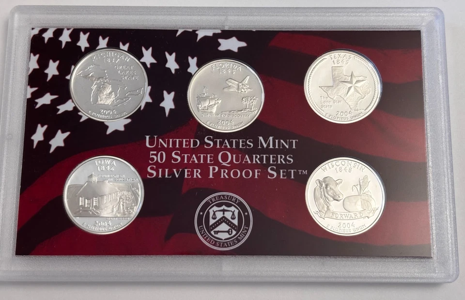2004 United States Mint 50 State Quarters SILVER Proof Set with OGP & COA - Image 2 of 4
