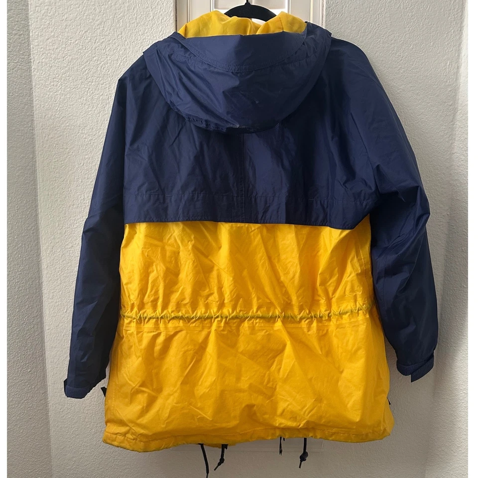 Helly Hansen 可打包夹克黄色海军风连帽防水风衣男式 S — 第 2/4 张图片