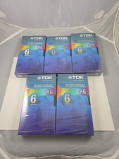 TDK T-120 Blank VHS Tapes 5 Pack Ultimate Quality Extra High Grade 6 Hours EP