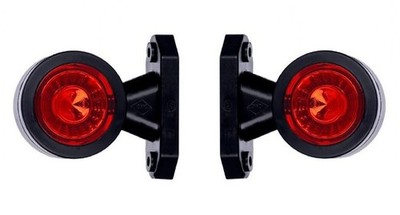 2x symbol of appreciation trailer mudguard towing red / LED white marker lights