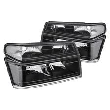 For Chevy Colorado 04-12 Lumen Black Factory Style Headlights w Bumper Lights