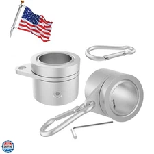 Flag Pole Rings, 2PCS Aluminum Alloy Flag Pole Clips Swivels, 360° Rotating A...