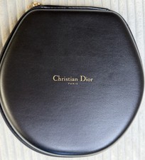Christian Dior Paris Black Hard Glasses Case with Zipper Closure