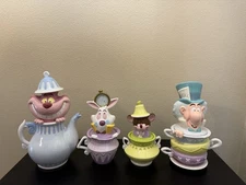 Disney 2005 Alice in Wonderland Canister Cookie Jars Set of 4