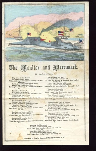 1863 Civil War Patriotic Letter on Charles Magnus Monitor & Merrimack Lettershee