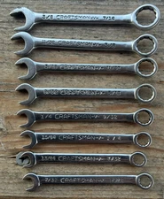 Vtg. Craftsman 8 Pc. Combination Ignition Wrench Set--Free Ship