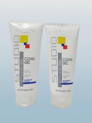 L'OREAL STUDIO LINE STYLING GEL CLEAN GEL STRONG HOLD 6.8 OZ NWOB LOT OF 2