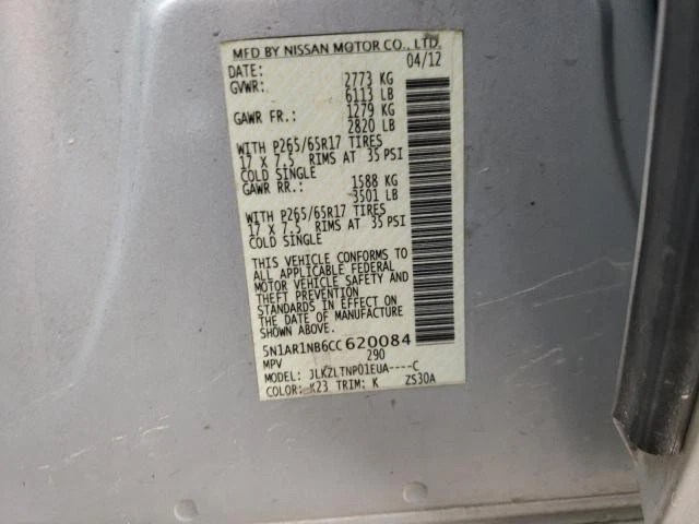 Alternador usado se adapta a: Nissan Pathfinder 2012 de 3/10 grado A Foto 2 de 4