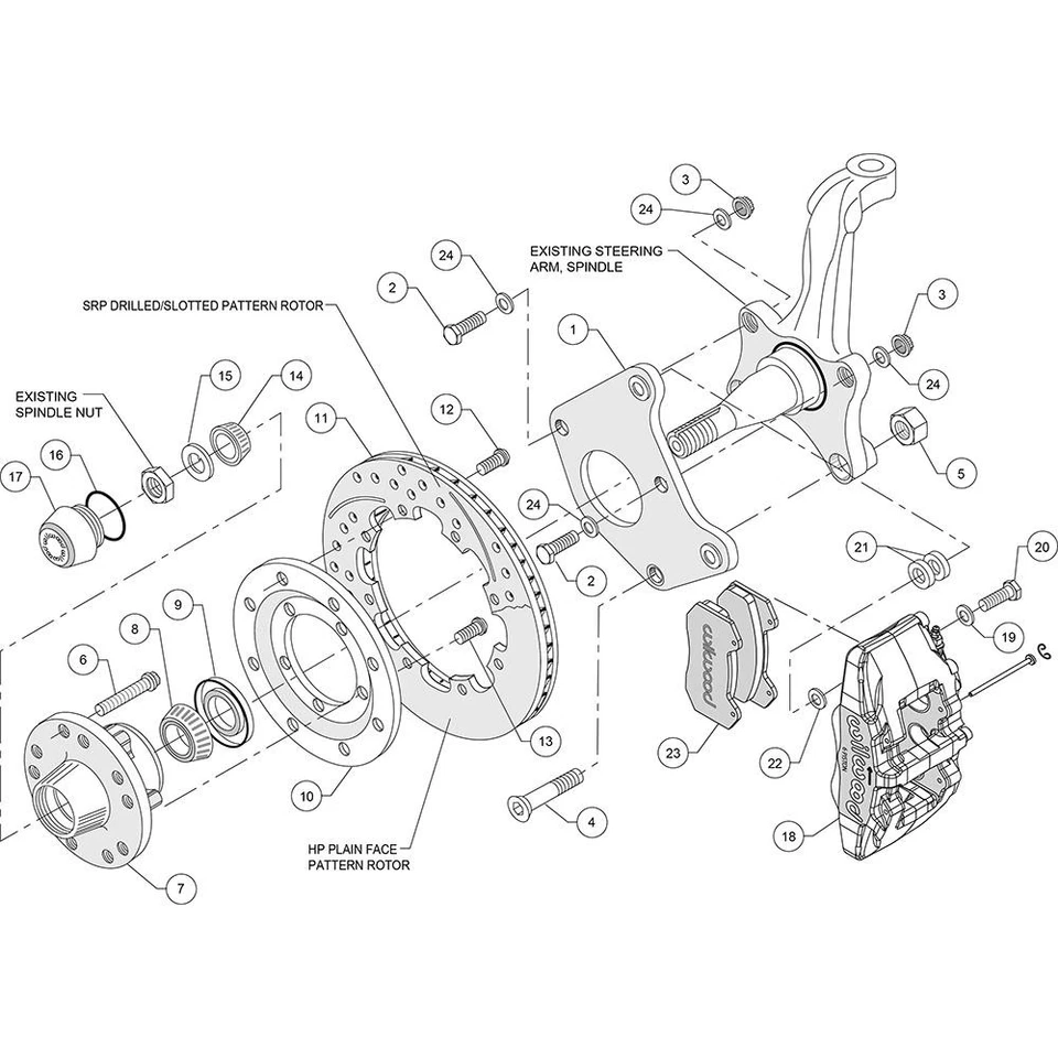 Wilwood 140-10740-D DP6 Front Disc Brake Kit, 1962-72 Fits Mopar B/E-Body - Изображение 3 из 4
