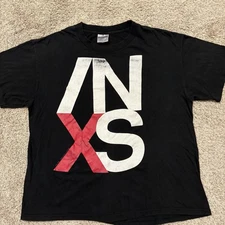 Vintage INXS  Brockum Concert T-Shirt 1991 Mens XL Black 90s