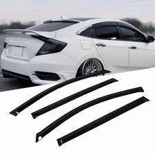 Window Visor Rain Guard 4pcs For Mitsubishi Mirage Sedan 1997-2001 Tape-on Smoke