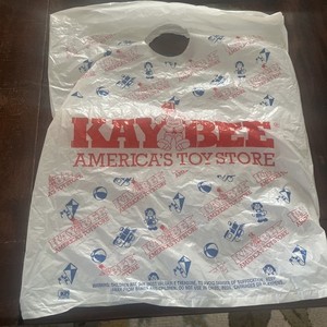 Vintage K*B Toys Advertising Plastic Handle Shopping Carry Bag White. 1 pc