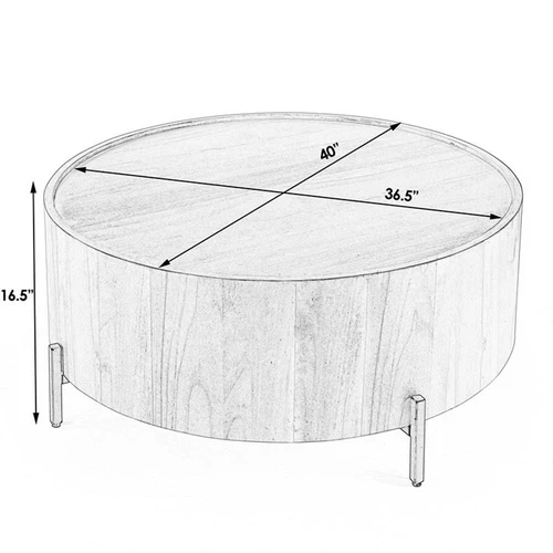 Butler Tori Brown Wood Round Coffee Table - Picture 6 of 14