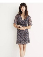 Madewell Women’s dres Size 0 Floral Cross-Front Mini Dress in Garden Party