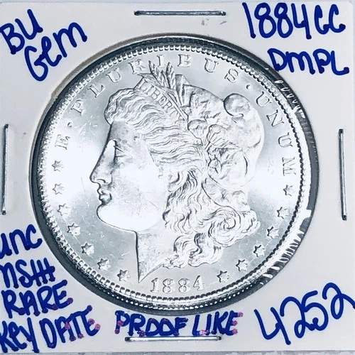 1884 CC BU UNCIRCULATED MORGAN SILVER DOLLAR AUTHENTIC U.S. MINT KEY DATE 4252