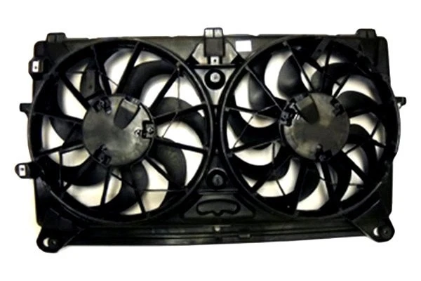 For Chevy Silverado 2500 HD 07-14 TYC Dual Radiator & Condenser Fan Assembly - Image 2 of 3