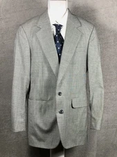 Vtg Corbin Blazer Jacket Men 42 Houndstooth Oxford Sportscoat Union Made USA 