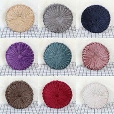 Velvet Pleated Round Pumpkin Pillow Couch Cushion Pillow Home Sofa Bed Decor