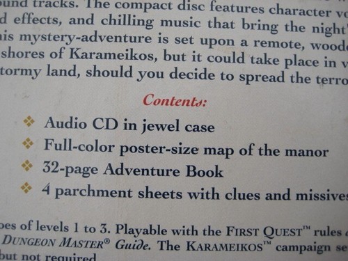 Night of the Vampire Mystara campaign AD&D 2nd edition 2509 Audio CD Game 1994 - Picture 7 of 14