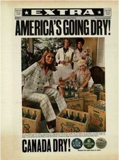 1968 CANADA DRY soda Newsflash EXTRA America s Going Dry Vintage Print Ad