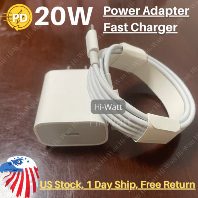 For iPhone 13 12 11 Pro Max X PD Fast Wall Charger 20W USB-C Power Adapter Cable