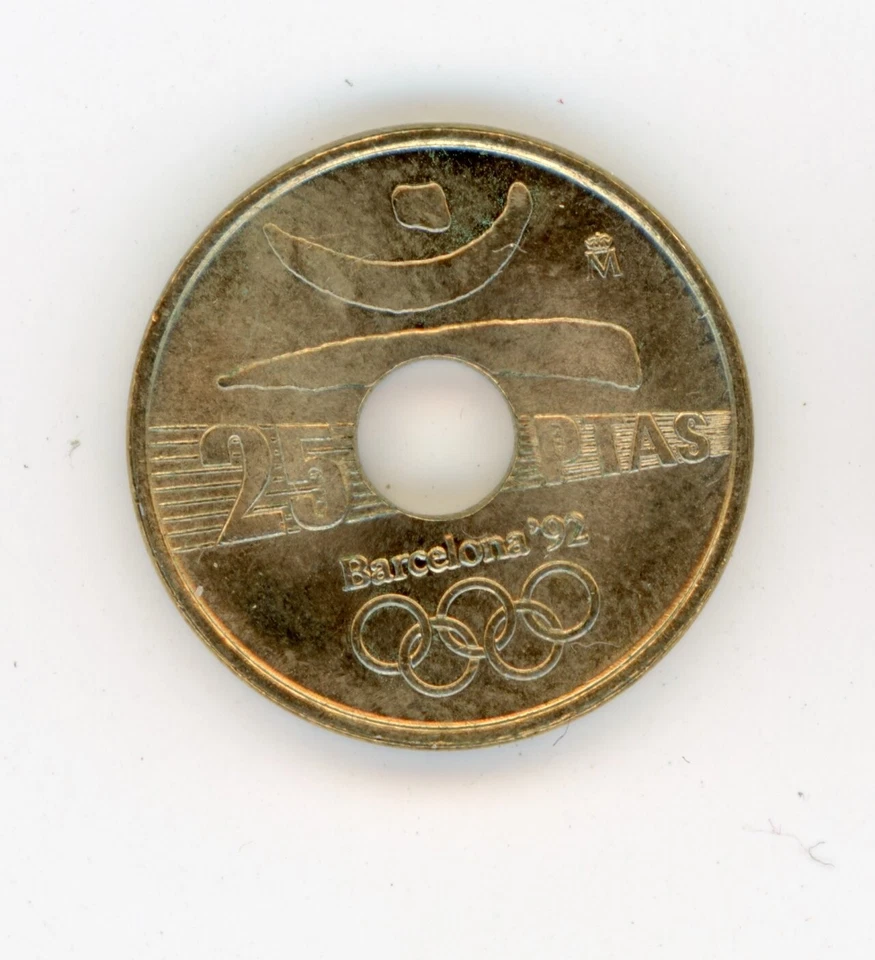 Spain - España 25 Pesetas 1990 KM 850 from mint roll UNC  - Image 3 of 3