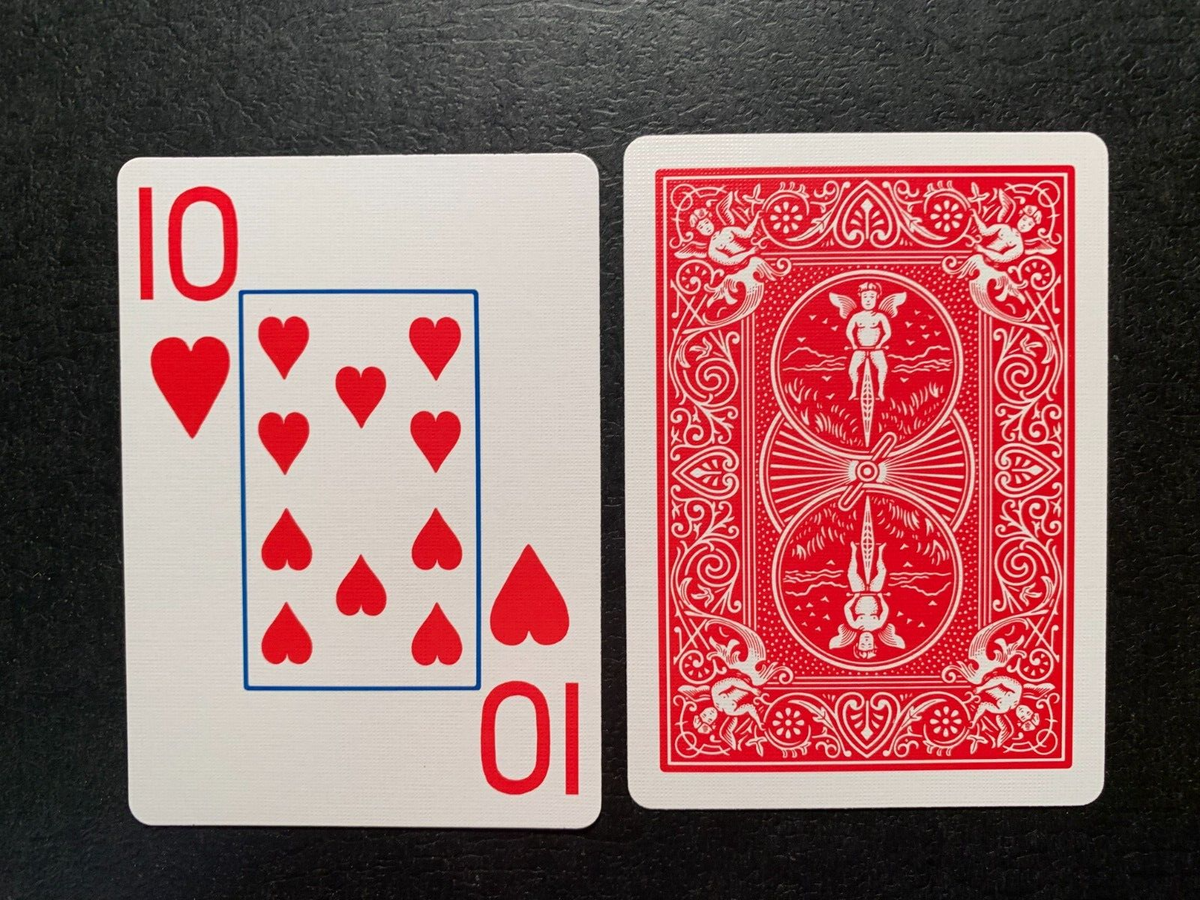 Swap Playing Card JUMBO Ten of Hearts BICYCLE One Card U.S.A. | eBay