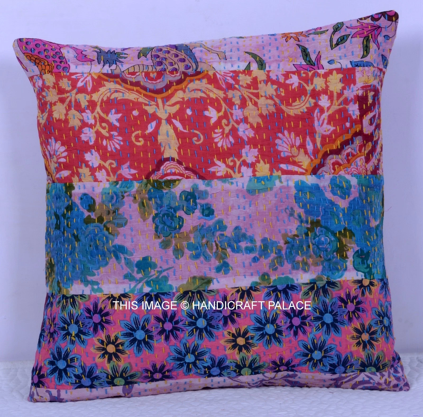 INDIAN KANTHA PATCHWORK THROW COTTON SOFA DECOR SHAM HOME DECOR CUSHION COVER
Opens in a new window