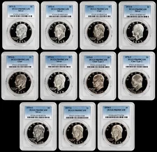 1971-1978 EISENHOWER (IKE) DOLLAR PCGS PR69DCAM - 11 COIN SET - GREAT QUALITY !!