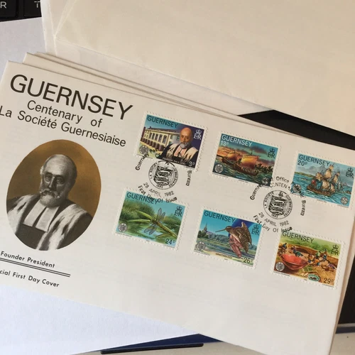 Guernsey Stamps First Day Cover La Societe Guernesiaise CEPT 1982 UNADDRESSED