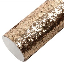 Chunky Light Brown Glitter FAUX LEATHER ROLL 12" x 55" WHOLESALE 1043367
